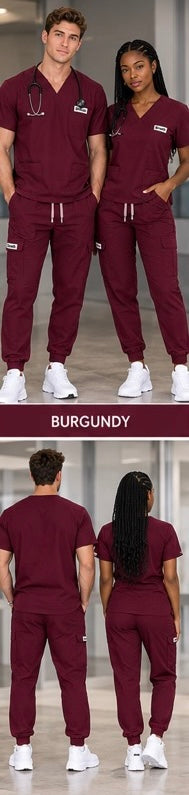 Maroon Scrub Set